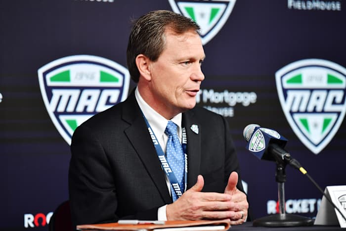 The Mid-American Conference's Jon Steinbrecher is one of many conference commissioners facing an existential crisis this year. Credit: Ken Blaze-USA TODAY Sports.
